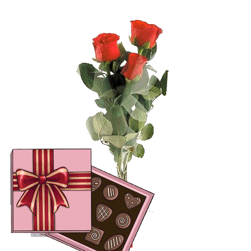 Фото товара 3 красные розы с конфетами в Черноморске