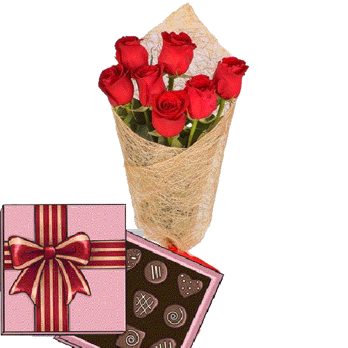 Фото товара 7 красных роз с конфетами в Черноморске