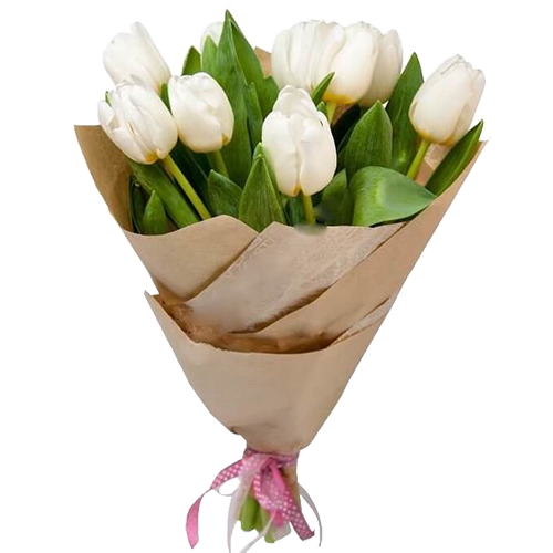Фото товара 11 белых тюльпанов в Черноморске