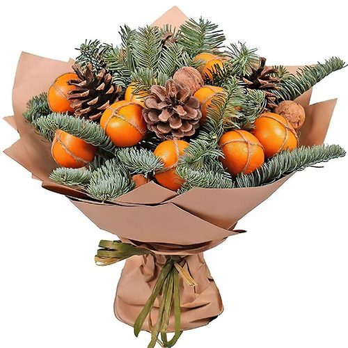 Фото товара Новогодний букет с мандаринами в Черноморске