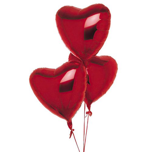 Фото товара 3 фольгированных шарика в форме сердца в Черноморске