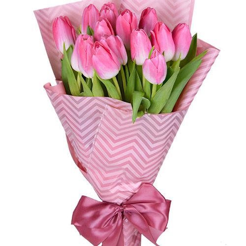 Фото товара 15 розовых тюльпанов в Черноморске