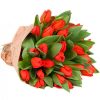 Фото товара 35 тюльпанов "Радужный микс" с лентой в Черноморске