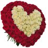 Фото товара Сердце 101 роза белая, красная в Черноморске