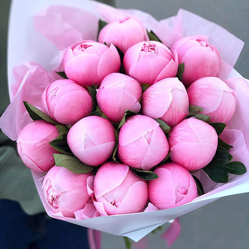 Фото товара 15 розовых пионов в Черноморске