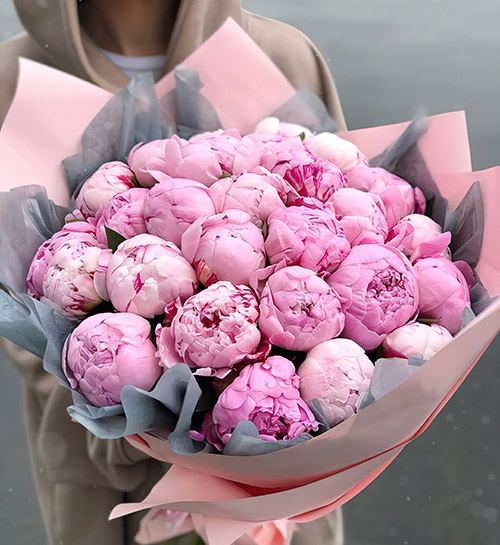 Фото товара 25 розовых пионов в Черноморске