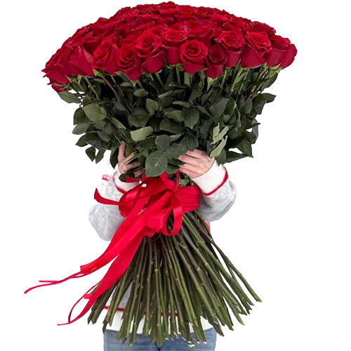 Фото товара 101 троянда "Фрідом" метрова в Черноморске